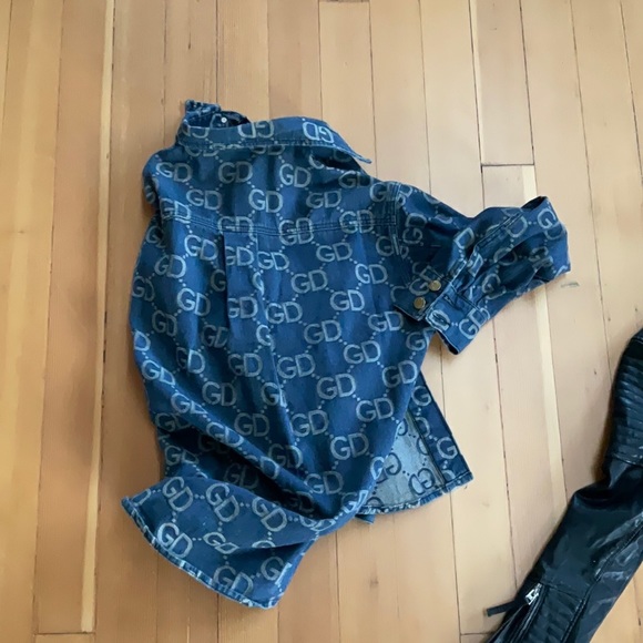 GD Logo Denim Shacket - Picture 4 of 8